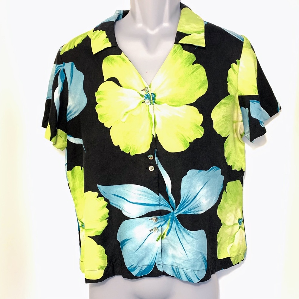 100% silk Tommy Bahama floral shirt